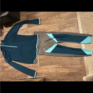 Under Armour Teal and Charcoal Athletic Set